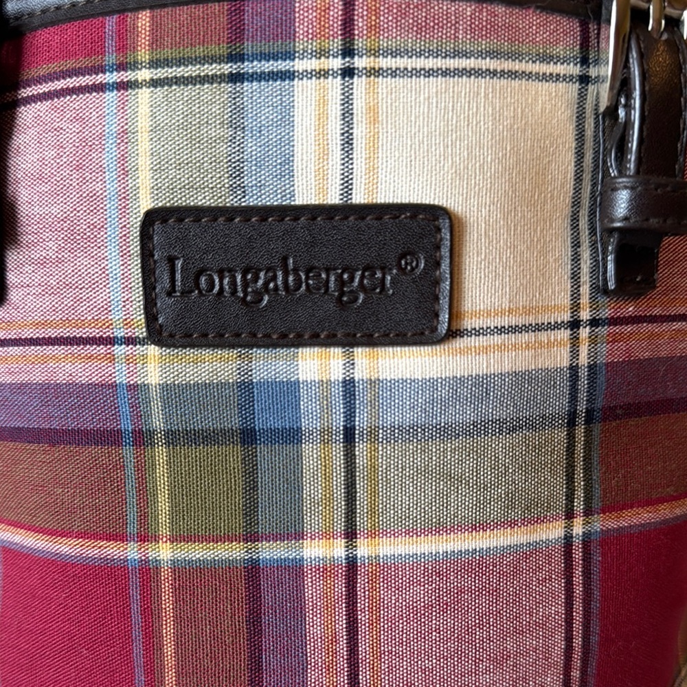 Longaberger Red and Cream Tartan Mini Tote BLACK FRIDAY SALE - Picture 2 of 8